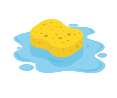 Sünger beyaz arka planda izole edilmiş. Victor Illustration. Hisse Çizimi.