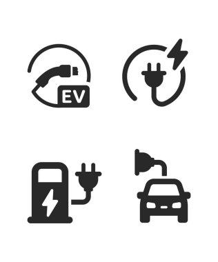 Elektrikli araç simgeleri stok illüstrasyonu