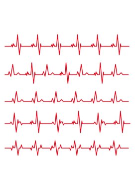 Çizgi ritmini göstermek için elektrokardiyogram seti. Vektör İllüstrasyonu. hisse illüstrasyonu.