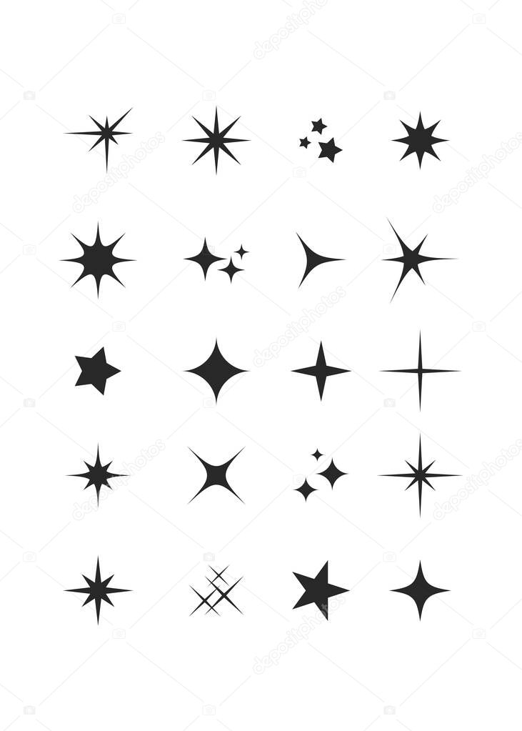 Sparkle icon set stock illustration. vector Illustration.