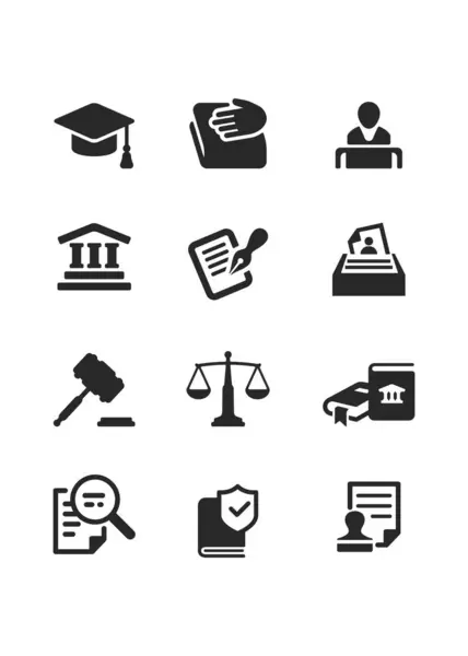 Hukuk Simgeleri Stok illüstrasyonunu Ayarla