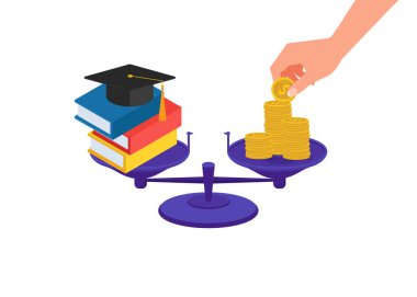 Eğitim illüstrasyon konseptine yatırım. Vektör illüstrasyon hisse senedi