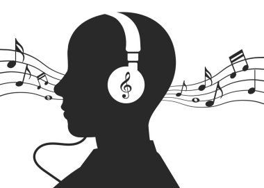 Müzik dinlemek için poster. Eski tarz müzik konsepti. Müzik festivali poster şablonu. Vektör illüstrasyon hisse çizimi