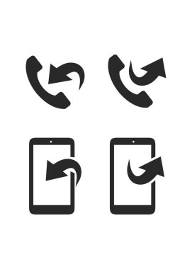 Telefon görüşmesi ya da geri çağırma ikonu konsepti vektör illüstrasyonu. Stok illüstrasyonu.