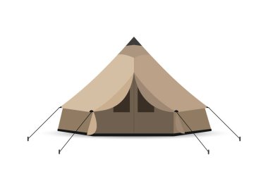 Kamp Çadırı vektör çizimi. Açık hava illüstrasyonu. Beyaz arka plan. hisse illüstrasyonu