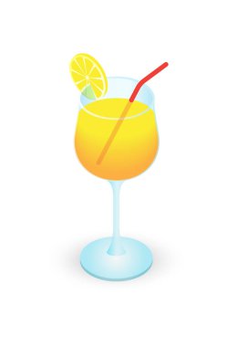 Portakal suyu kokteyli vektör illüstrasyon stoku