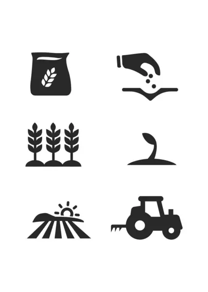Tarım ve Tarım Simgeleri stok illüstrasyonu