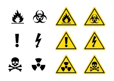 Tehlike Simgeleri ve Sembolleri stok resimlemesi