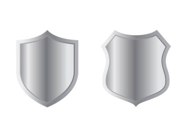 Silver metal kalkan vektör illüstrasyon stoku