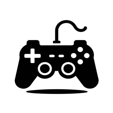 Beyaz arkaplan ile Gamepad simgesi siluet vektör biçimi
