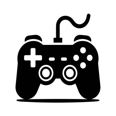 Beyaz arkaplan ile Gamepad simgesi siluet vektör biçimi