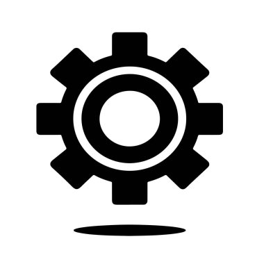 Dişli siluet vektör biçimi beyaz arkaplan