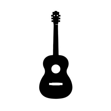 gitar siluet vektör biçimi beyaz arkaplan 