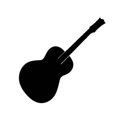 gitar siluet vektör biçimi beyaz arkaplan 