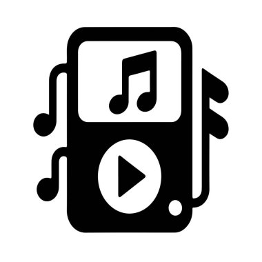 Beyaz arkaplan ile müzik çalıcı simgesi vektör biçimi