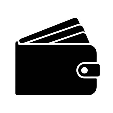 Beyaz arkaplan ile cüzdan siluet vektör biçimi