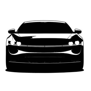 beyaz arkaplan ile araba siluet vektör biçimi