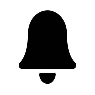 Beyaz arkaplan ile çan simgesi siluet vektör biçimi