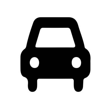 araba simgesi siluet vektör biçimi beyaz arkaplan