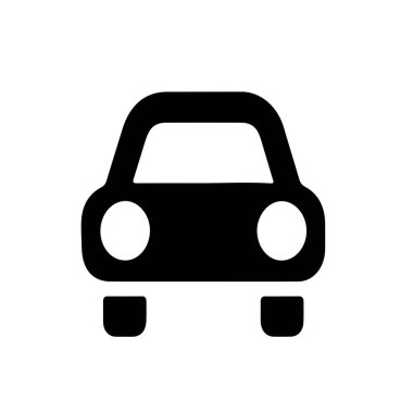 araba simgesi siluet vektör biçimi beyaz arkaplan