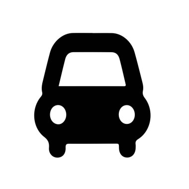 araba simgesi siluet vektör biçimi beyaz arkaplan