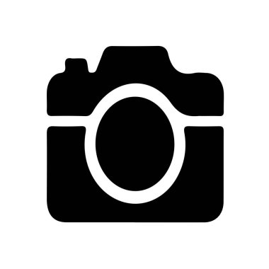 Fotoğraf makinesi siluet vektör biçimi beyaz arkaplan