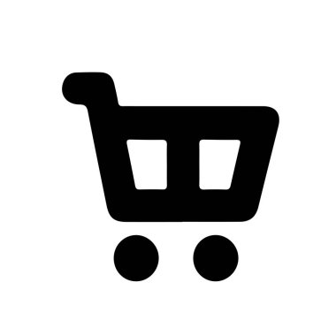 Beyaz arkaplan ile alışveriş arabası siluet vektör biçimi