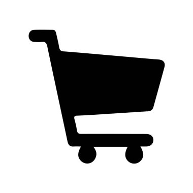 Beyaz arkaplan ile alışveriş arabası siluet vektör biçimi