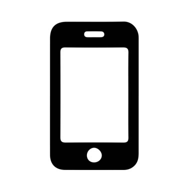 Beyaz arkaplan ile akıllı telefon simgesi siluet vektör biçimi