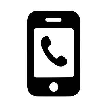 Beyaz arkaplan ile akıllı telefon simgesi siluet vektör biçimi