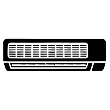 Beyaz arkaplanda Klima Birimi siluet simgesi vektörü