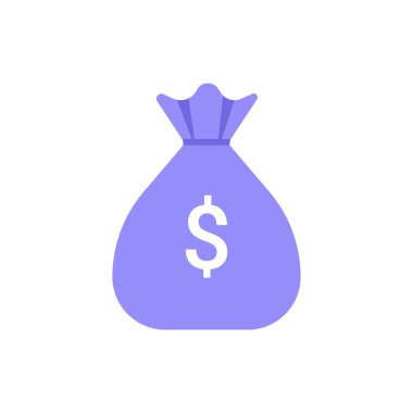 Zenginliği, finansal başarıyı ve refahı simgeleyen dolar işareti olan bir para çantası çizimi. Gelir, yatırım ve parasal kazanç kavramlarını temsil eder.