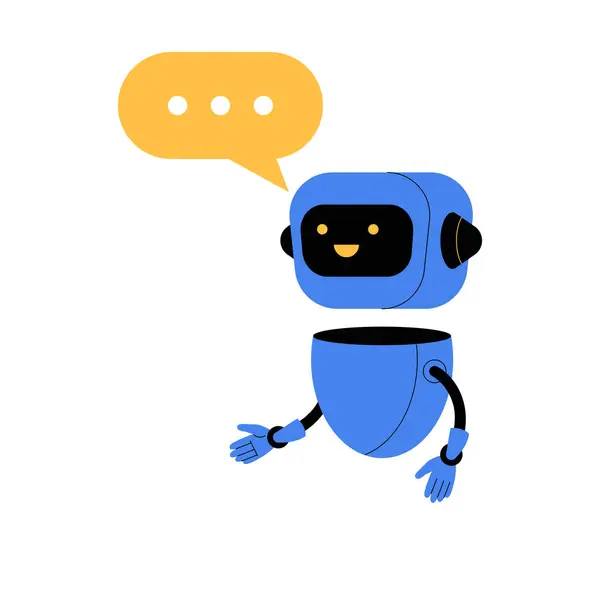 Konuşma balonu olan arkadaş canlısı bir sohbet robotu. Etkileşim halindeyken el kol hareketi yapıyor. Yapay zekayı, sanal yardımı ve dijital iletişimi simgeliyor..