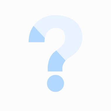 Merakı, belirsizliği ve problem çözmeyi simgeleyen büyük mavi soru işareti, soruşturmayı temsil eden, karar verme ve cevapları arayan, düz vektör çizimi, beyaz üzerinde izole edilmiş.