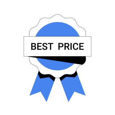 Best price badge with a ribbon and bold text, emphasizing affordability, cost savings, and competitive pricing for retail, e commerce, and marketing, isolated on white background. clipart