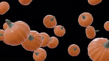 Şeffaf arkaplanda 100 balkabağı sıçraması