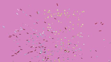 Pembe arka planda canlı serpiştirmeler