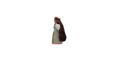 Şeffaf arkaplanda Puss Ukrayna geleneksel bebeği