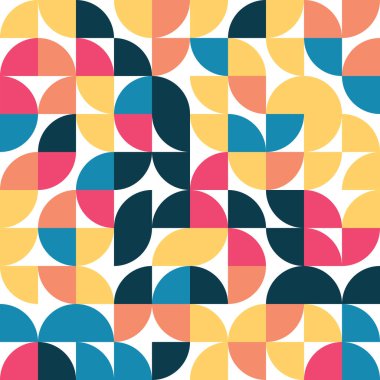 Geometrik Bauhuas Deseni Renkli, Geometrik Arkaplan, Geometrik Desensiz, Modern Desenli Doku, Vintage Renkleri, Renkli, Çizgi Desenleri