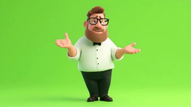 Garson 'un 3 boyutlu animasyonu çok gergin ve panik halindeydi..