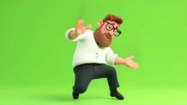 Garson trip hareketinin 3 boyutlu animasyonu (124- Yeşil Ekran).