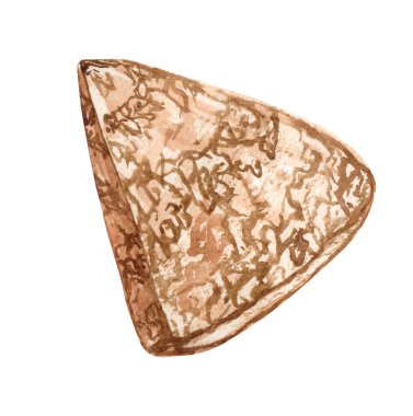 Thin pancakes with sweet maple syrup or honey and fresh raspberries and blueberries. Hand drawn watercolor illustration isolated on white