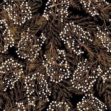 Suluboya desensiz kuru dal ve yapraklar. Elle boyanmış bohem yaprakları. Tasarım, baskı, kumaş veya arkaplan için çiçek arkaplanı.