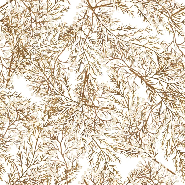 水の色シームレスなパターン乾燥小枝と葉 手描きの棒の葉 デザイン プリント ファブリックまたは背景のための花の背景 — ストック写真