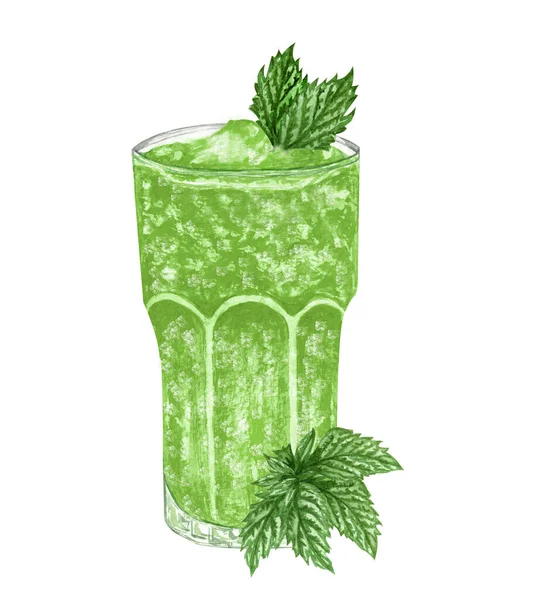 Akvarell Illustration Sommaren Färsk Juice Med Frukt Och Bär Friska — Stockfoto