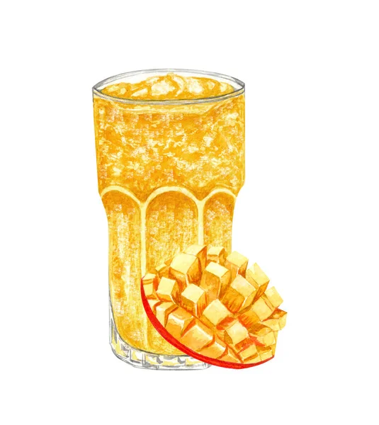 Akvarell Illustration Sommaren Färsk Juice Med Frukt Och Bär Friska — Stockfoto