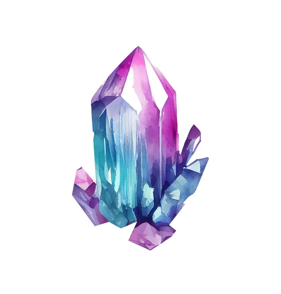 Aquarel Edelstenen Collectie Halfkostbare Kristallen Mystieke Illustratie Geïsoleerd Witte Achtergrond — Stockfoto