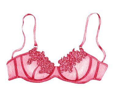 Suluboya iç çamaşırı. El çizimi iç çamaşırı. Moda çizimi.