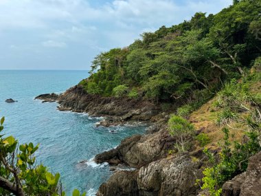 Koh Chang, Trat, Tayland 'daki Bang Bao Cliff bakış açısı.