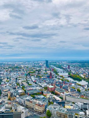 Frankfurt şehrinin hava manzarası, Almanya